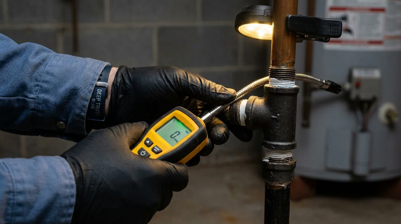 Gas leak detection with electronic sniffer by Johns Plumbing LLC in Yulee
